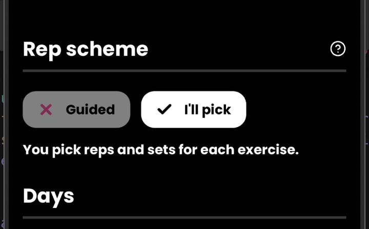 Rep Schemes: "I'll Pick" Mode